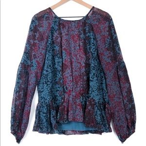 Cinq a Sept Floral Silk Blouse